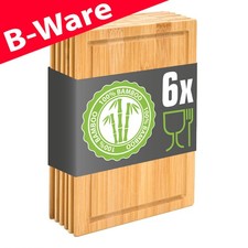 B-Ware 6er Set: Frühstücksbrettchen Holz 22x15 Brotzeitbretter Kleine Schneidebr