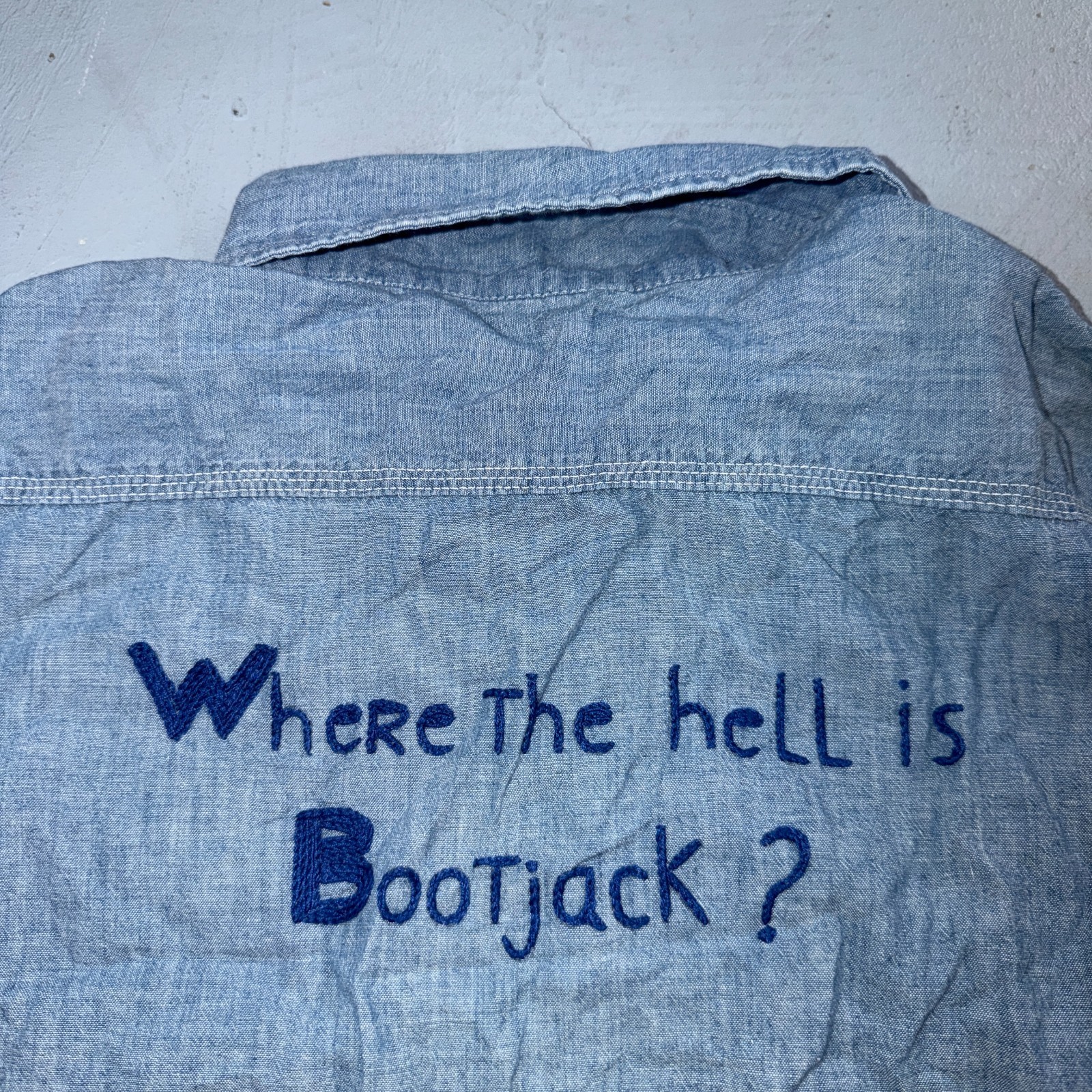 60s 70s Penneys Big Mac Blue Chambray Work Shirt Vest True Vtg Chain Stitch