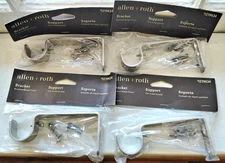 FOUR   Allen + Roth Support Brackets Model 1219434 Brushed Nickel Brand New