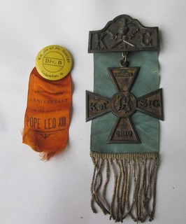Lot Of 2 Catholic Knights Of St George Medal Badge Ribbons
