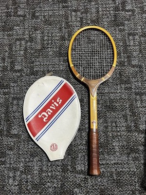 TAD DAVIS Imperial Wooden Tennis Racket 4M with Cover 1970-1980s