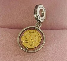 Pandora x Harry Potter, drehender Hedwig Charm-Anhänger Silber S925 & 14K Gold
