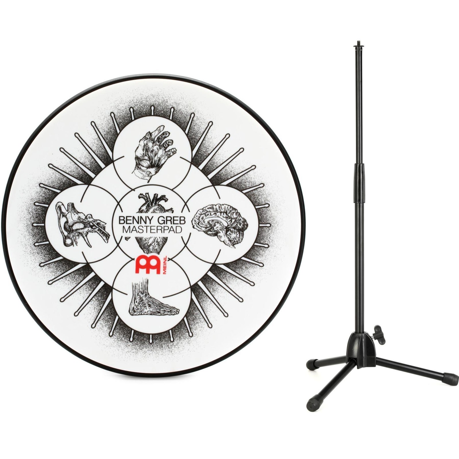 Тарелки Meinl Benny Greb Тренировочная площадка с подставкой - 12 дюймов 11490₽