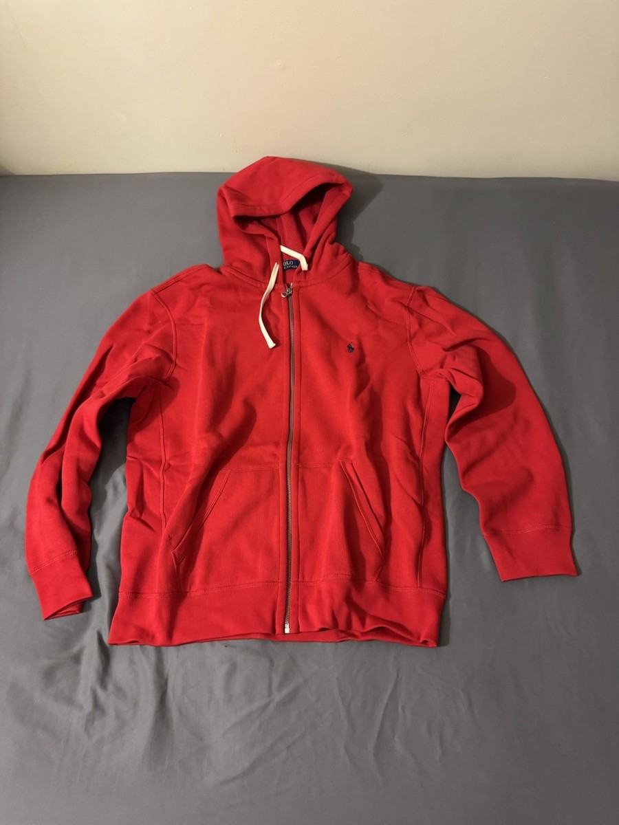 Polo by Ralph Lauren red スウェットパーカー Lsize 大きいサイズ メンズ POLO RALPH LAUREN (ポロ ラルフローレン) 裏起毛