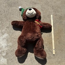 LARGE Brown Night Time Teddy Bear with Scarf Cap - 36   Plush