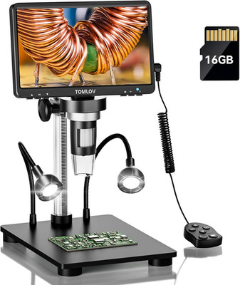 DM9B 7'' Digital Microscope: 1080P 1200X Coin Microscope Magnifier, 12MP Ultra-Pr