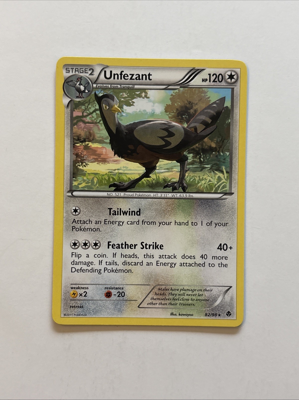 Unfezant 82/98 BW Emerging Powers Pokemon NM  Black & White
