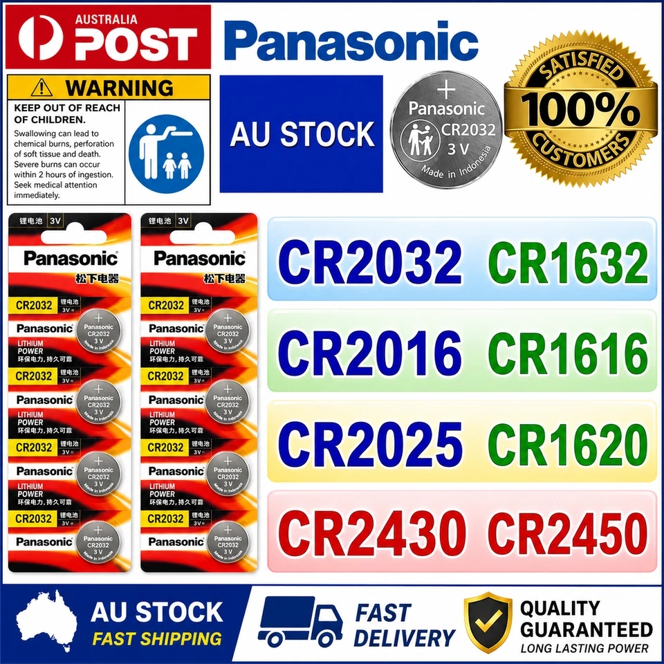 CR2032 CR1616 CR1632 CR2025 CR2450 CR1620 Lithium Battery 3V Panasonic - image 1 of 1