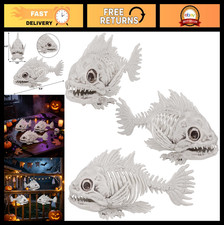 3 Pack Halloween Skeleton Decor - Fish Tank Decorations, Spooky Aquarium Ornamen