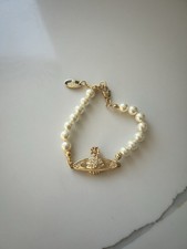 Vivienne Westwood Gold and White Pearl Bracelet