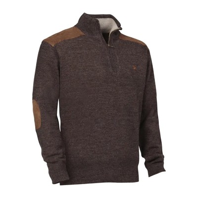 Verney Carron Fox Zip Jumper Brown Half Zip Men's Sweater