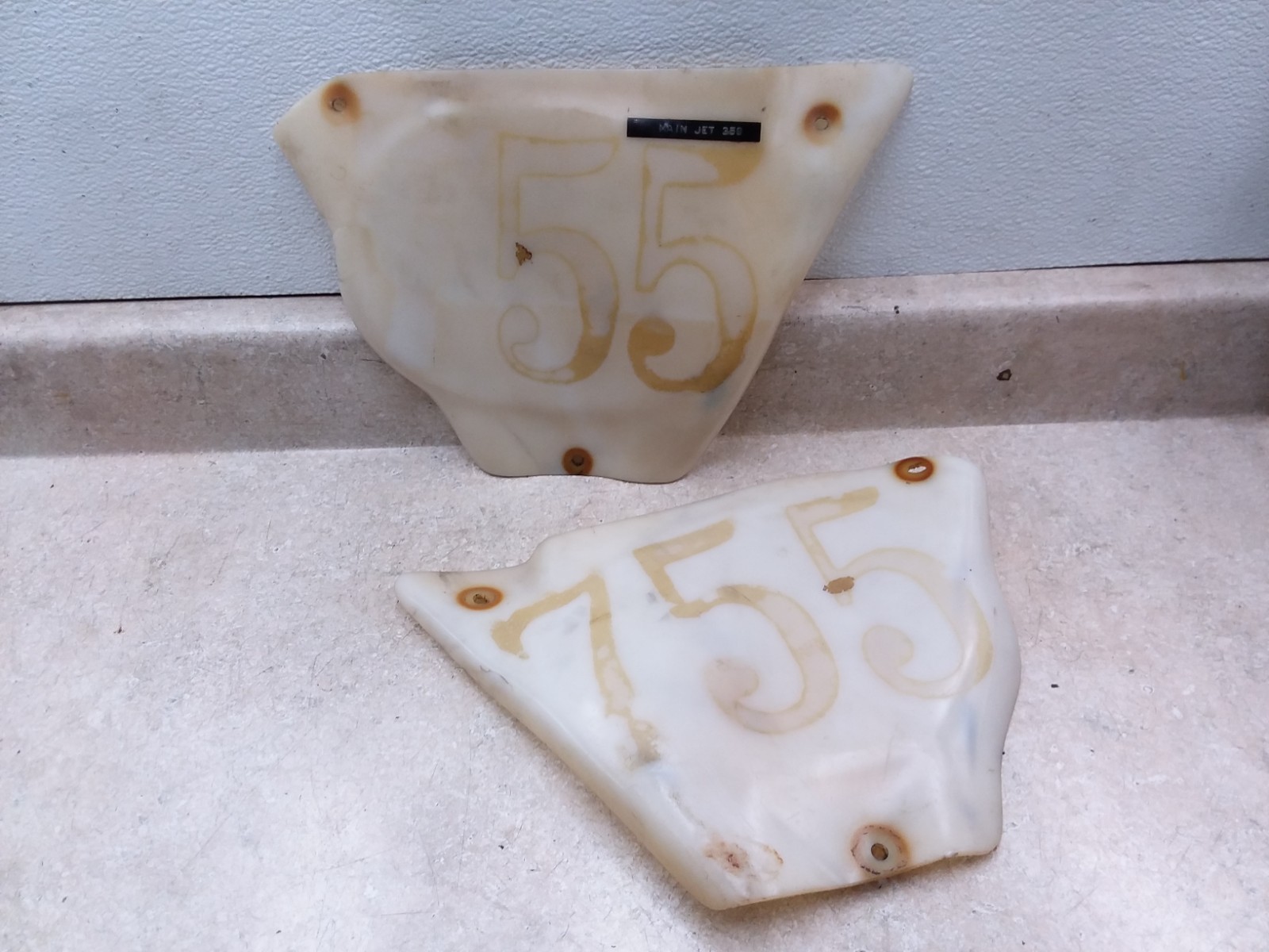 Bultaco 360 Pursang MKVII Model 121 MK7 Clear Side Cover Pair 1974 VTG ANX-B240