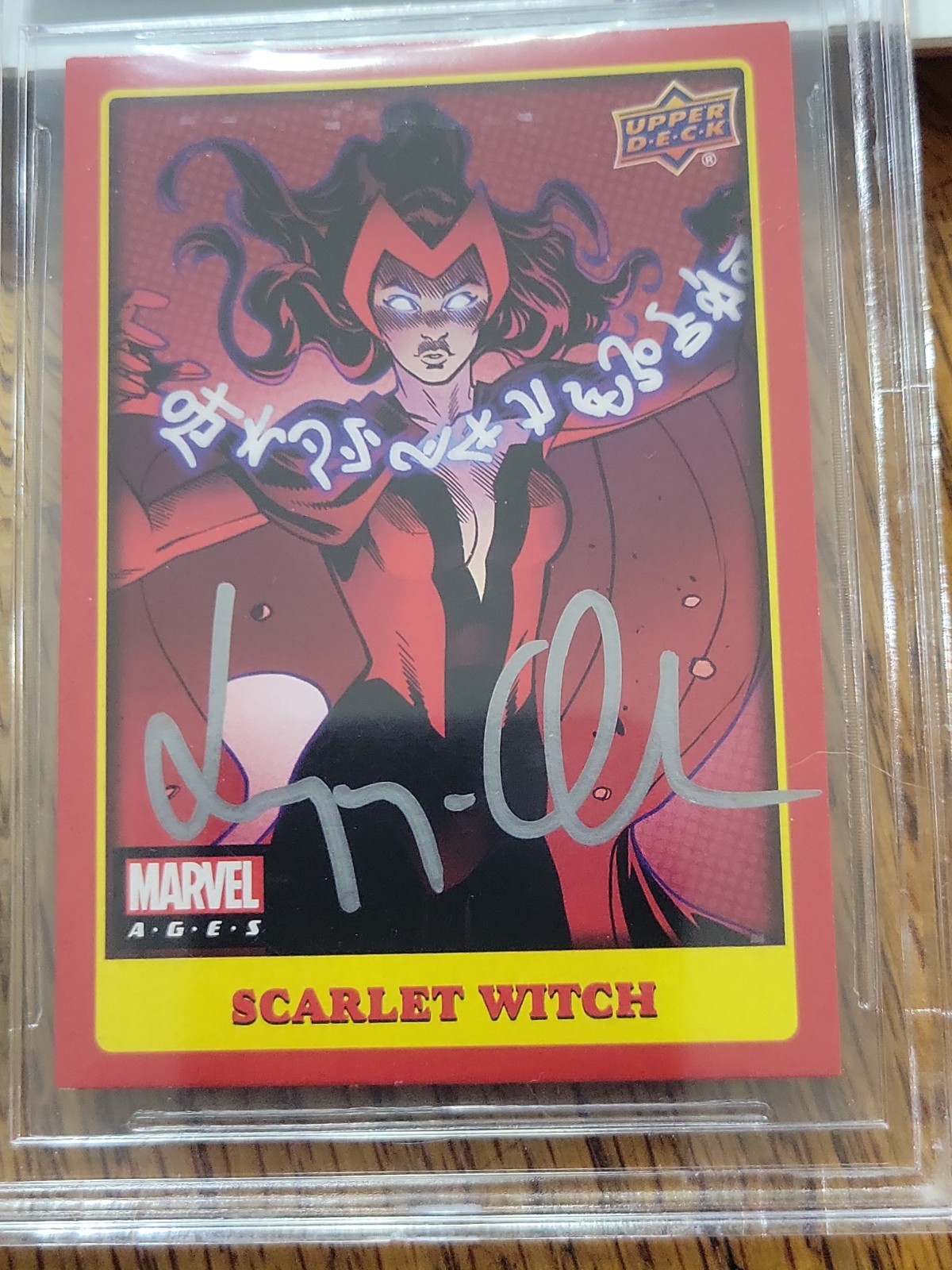 2021 Upper Deck Marvel Ages Scarlet Witch Elizabeth Olsen BGS authentic 10 auto view 6