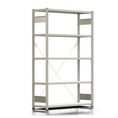 Fachbodenregal 250 kg 2000x1285x400 mm, grau, erweiterbar, 5 Böden, Lagerregal