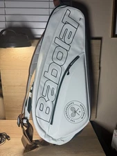 Babolat Pure Wimbledon Tennis Bag x6 - White/Grey Racquet Holder