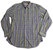 Robert Graham Freshly Laundered LS Blue Green Gingham Button Down Shirt Large