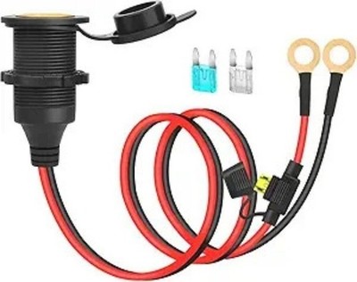 3FT 12V/24V Fixed Thread Cigarette Lighter Socket Extension Cable  Color: 3 ft