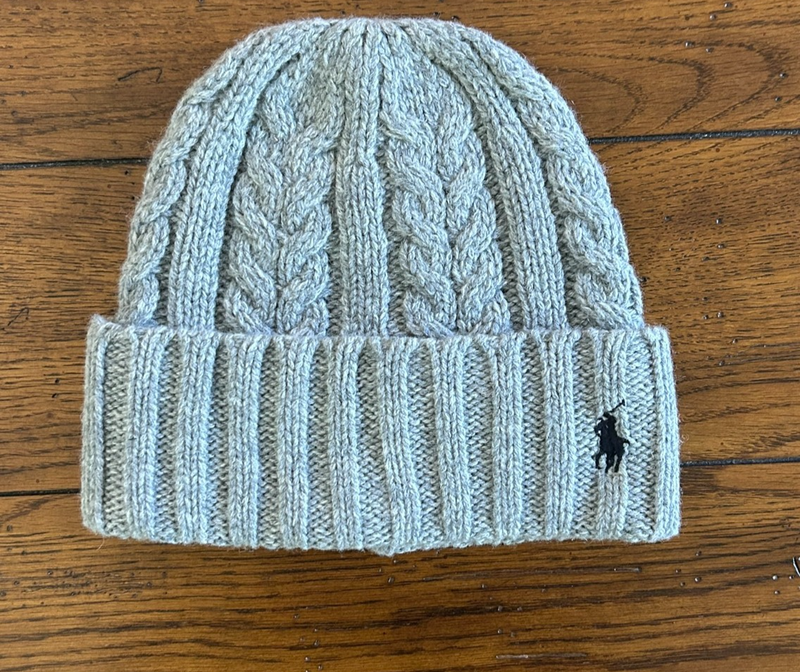 Polo Ralph Lauren Men's Beanie Skull Cap Chunky Cable Knit Black