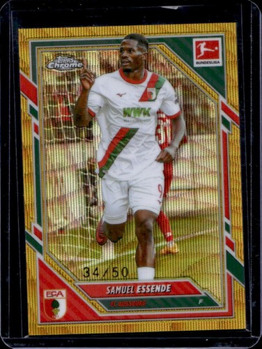 2025-26 Topps Chrome Bundesliga Samuel Essende Gold Wave Refractor #/50 Augsburg