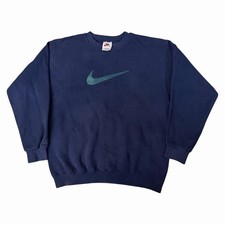 Vintage 90s Nike Big Center Swoosh Sweatshirt Mens Medium White Tag MADE IN USA