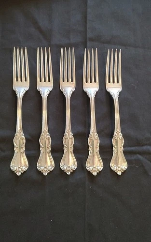 5 REED & BARTON STERLING SILVER DINNER FORKS