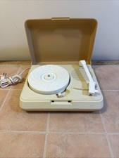 Vintage Vanity Fair by Ertl tan plastic portable record player