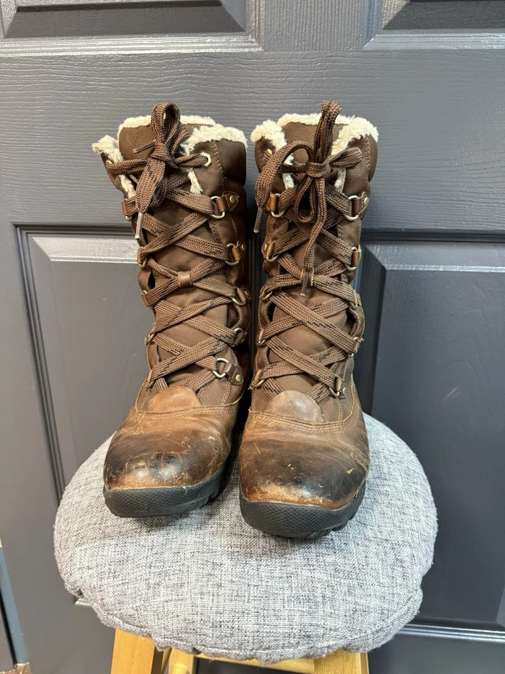 Botas Timberland Mount Hope para mujer talla 9,5 cuero marrón imitación piel con cordones invierno Foto 2 de 4