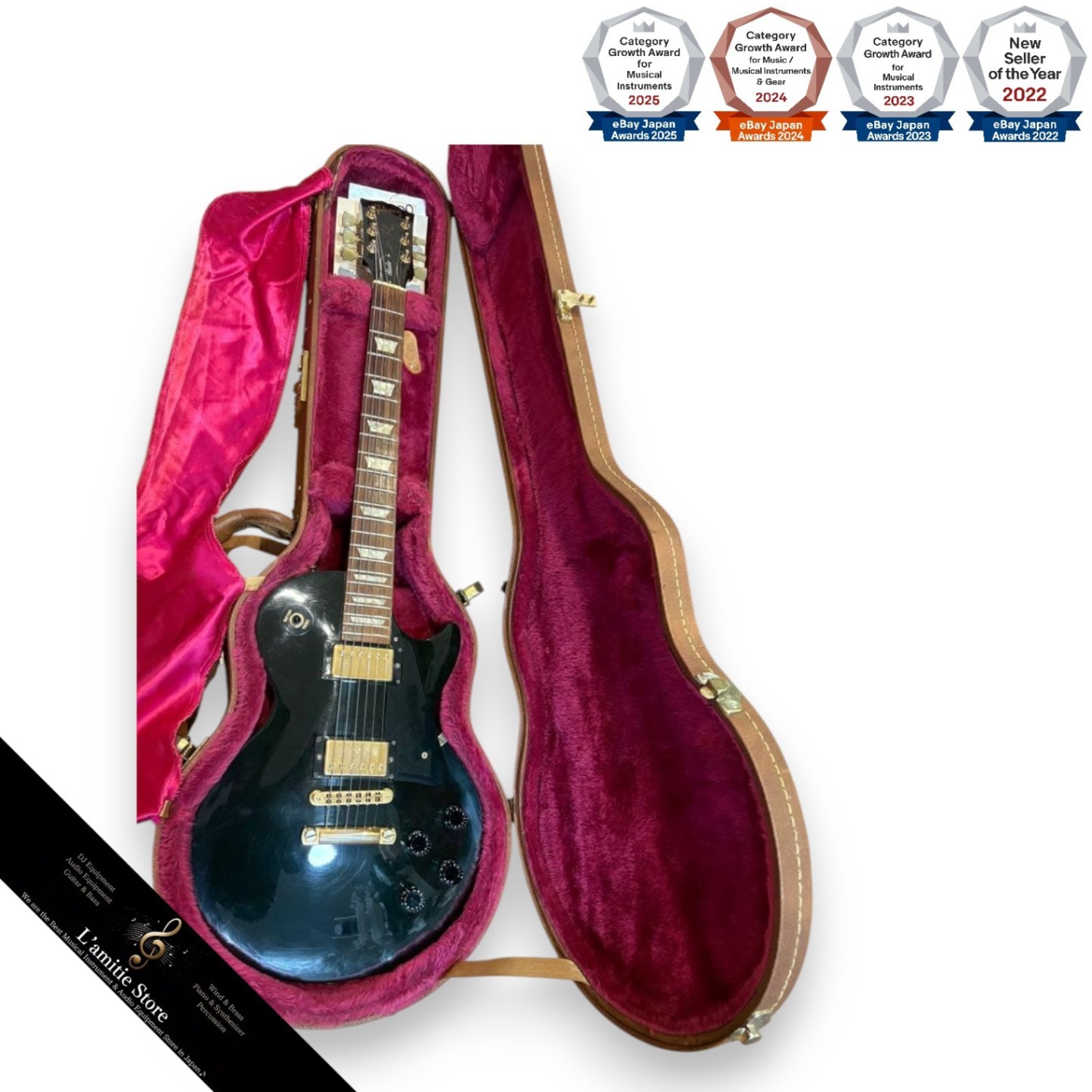 Gibson USA Les Paul Studio EBony 90s Vintage Electric Guitar with Case
