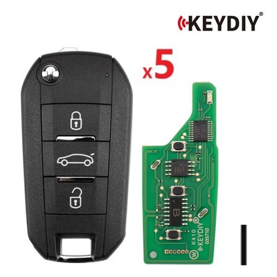 5PCS  KEYDIY KD NB47-3 Universal Flip Remote Key 3 Buttons for Peugeot Type