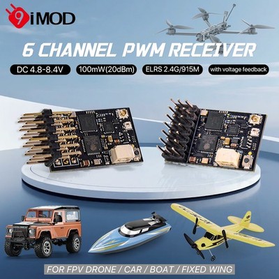 9IMOD 2,4GHz/915MHz Dualband Empfänger 6CH PWM Empfänger 100mW Voltage Feedback