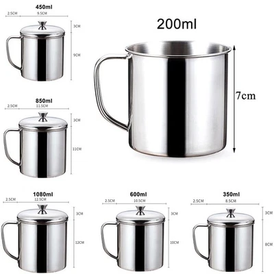 Große 304 Edelstahlbecher Tasse Mit Griff Griff Kaffee Teetasse Trinken - Bild 1 von 4