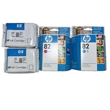 GENUINE LOT HP 82 ink CARTRIDGE C4913A C4912A C4911A design jet yellow cyan