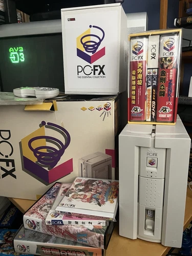BOXED NEC PC-FX CONSOLE WITH CONTROLLER AND 8 GAMES! Please read description ￼
