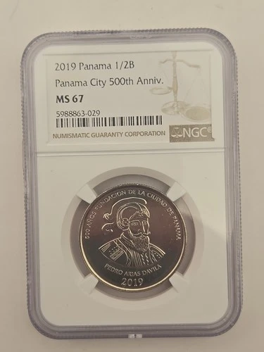 2019 Panama 1/2 Balboa Panama City 500th Anniversary Coin NGC MS 67