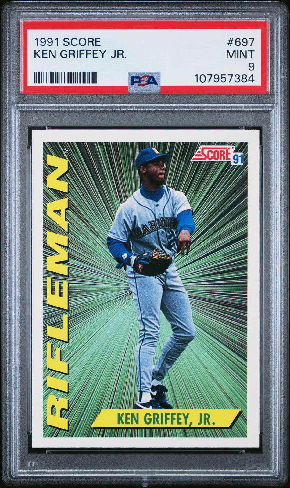 1991 SCORE #697 KEN GRIFFEY JR. PSA 9