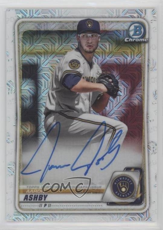 2020 Bowman Mega Box Chrome Mojo Auto Aaron Ashby #BMA-AA Auto 0c2