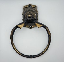 Vintage Amerock Carriage House Antique Brass Gold Tone Ring Towel Holders