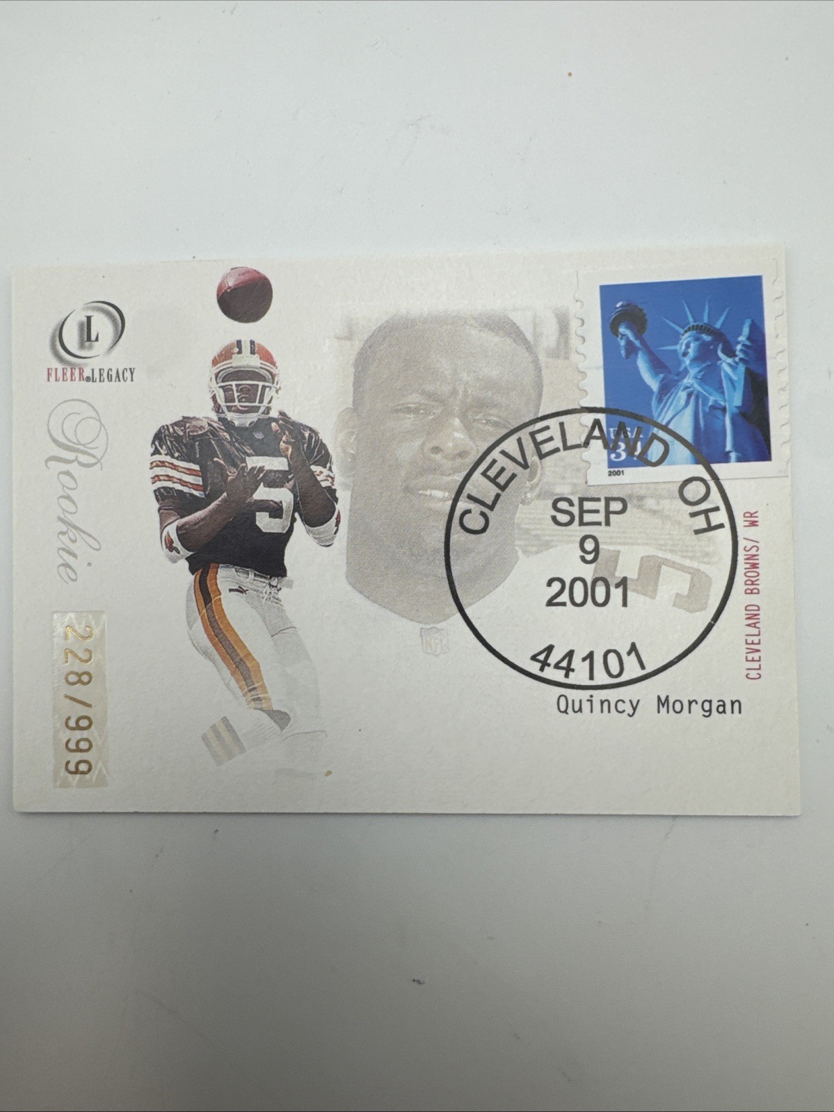 Quincy Morgan 2001 Fleer Legacy Rookie #115 Wildcats Cleveland Browns /999 RC
