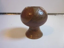 VINTAGE TERRACOTTA BROWN COLORS PEDESTAL BOWL PLANTER 4-1/4" H 4" W