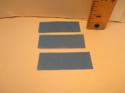 Playmobil accessories SET OF THREE IDENTICAL RECTANGULAR BLUE POLYESTER TOWELS