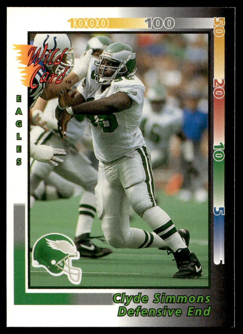 1992 Eagles Wild Card Clyde Simmons #13 Football Card