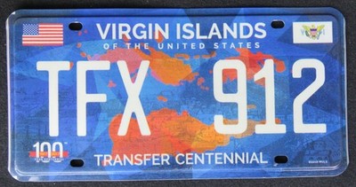 US VIRGIN ISLANDS - ST THOMAS - CARIBBEAN ISLAND license plate  2017  PICK ONE