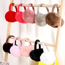 Women Men Winter Warm Cute Faux Furry Earmuffs Headband Outdoor Windproof Solid
