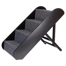 Brown Adjustable 4-Step Pet Stairs