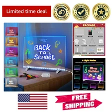 LED Light Up Drawing Board - 13x10 Acrylic Board with 7 Color Options & Markers