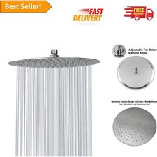 Durable Leak-Proof 12-Inch Rain Shower Head with Stylish Brushed Nickel Finish