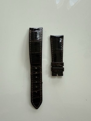 Genuine Rolex Cellini Dark Brown Alligator Leather Straps 20mm x 16mm OEM