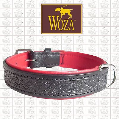 WOZA Premium Lederhalsband Prägung Vollleder Handgenäht Soft Rindnappa E2560