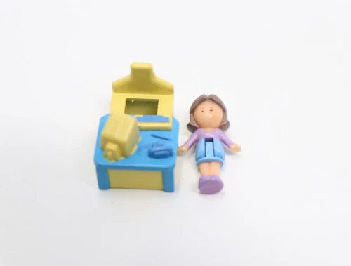 Polly Pocket Vintage Doll & Desk 1989 Pixie's Homework Ring Bluebird Toys