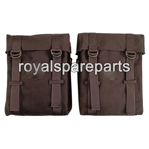Compatible Para Real Enfield Classic 350 Café Marrón Militar Pannier Bolsas & - Imagen 4 de 6